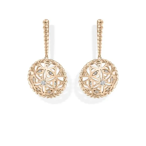 Boucles D'Oreilles en or rose avec diamants Juliette Paris