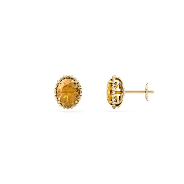Boucles d'oreilles en or jaune avec des pierres fines Juliette Paris