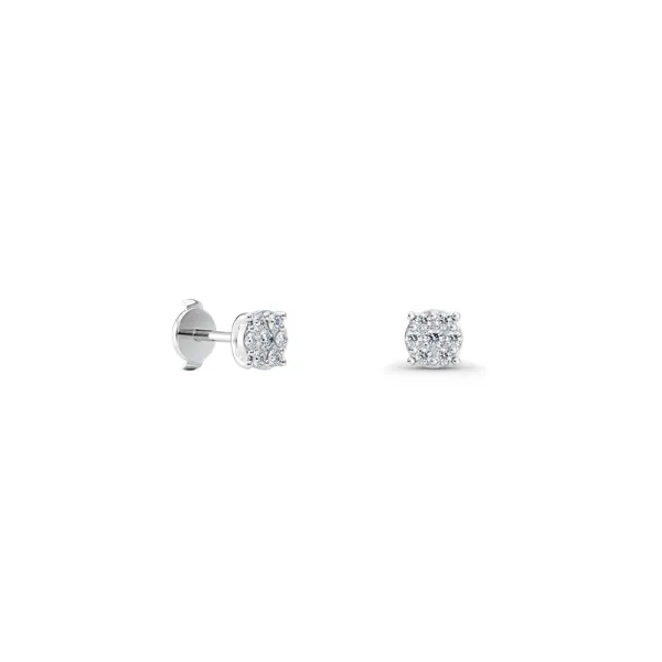 Boucles D'Oreilles en or blanc avec diamants Juliette Paris