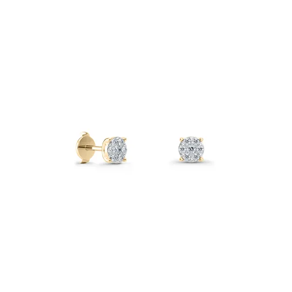 Boucles D'Oreilles en or jaune avec diamants Juliette Paris