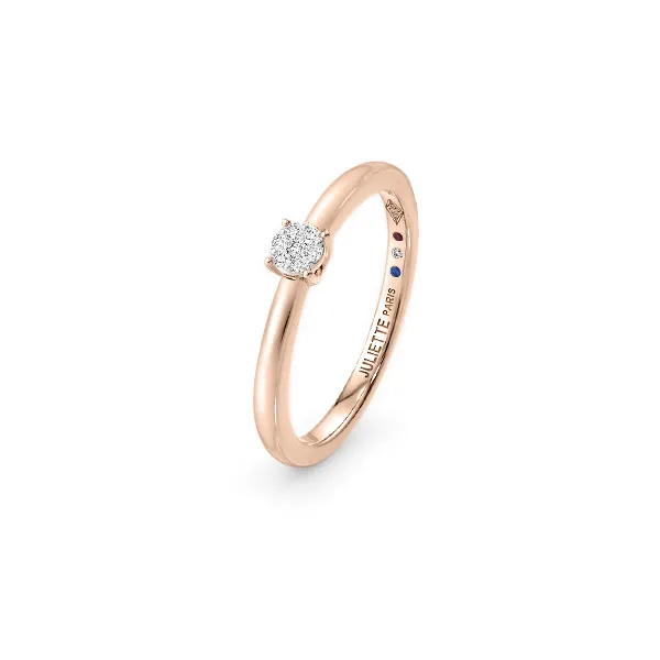 Bague en or rose avec diamants Juliette Paris