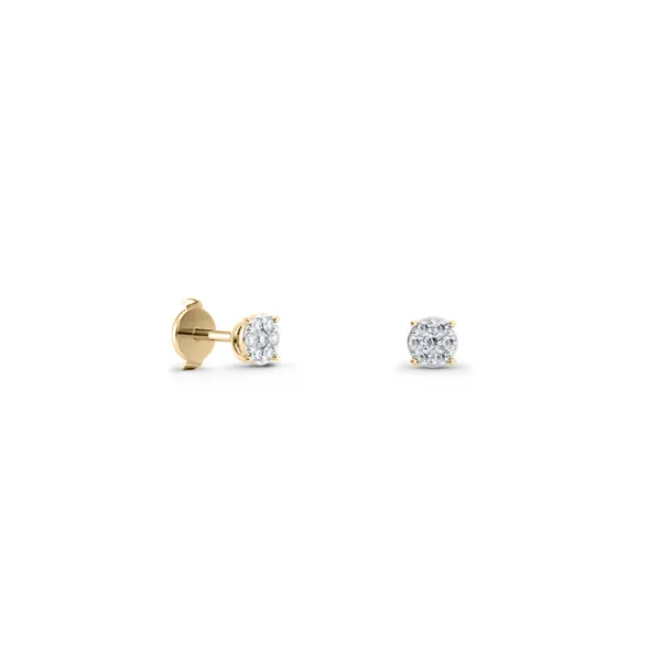 Boucles D'Oreilles en or jaune avec diamants Juliette Paris