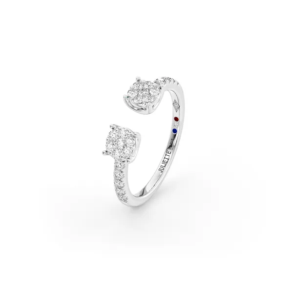 Bague en or blanc avec diamants Juliette Paris