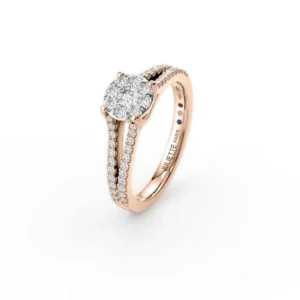 Bague en or rose avec diamants Juliette Paris