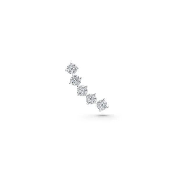 Mono Boucle D'Oreille en or blanc avec diamants juliette paris