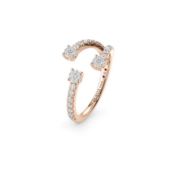 Bague en or rose avec diamants Juliette Paris