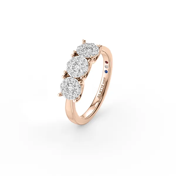 Bague en or rose avec diamants Juliette Paris