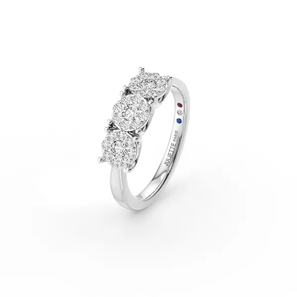 Bague en or blanc avec diamants Juliette Paris