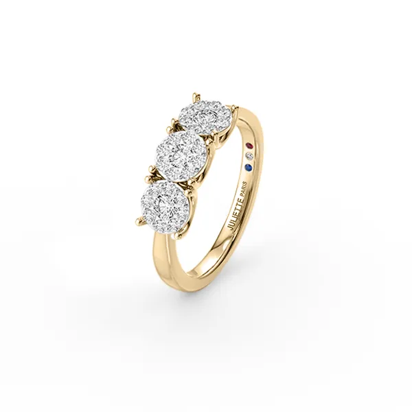 Bague en or jaune avec diamants Juliette Paris