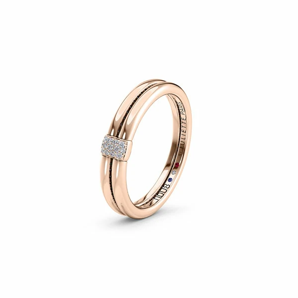 Bague en or rose avec diamant Juliette Paris