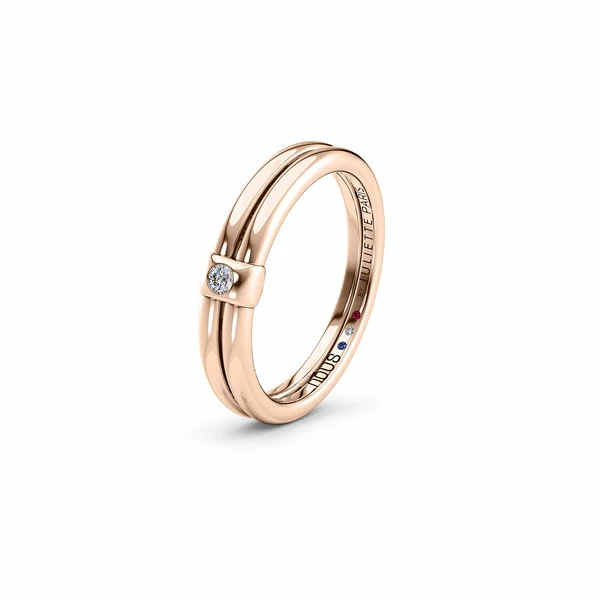 Bague en or rose avec diamant Juliette Paris