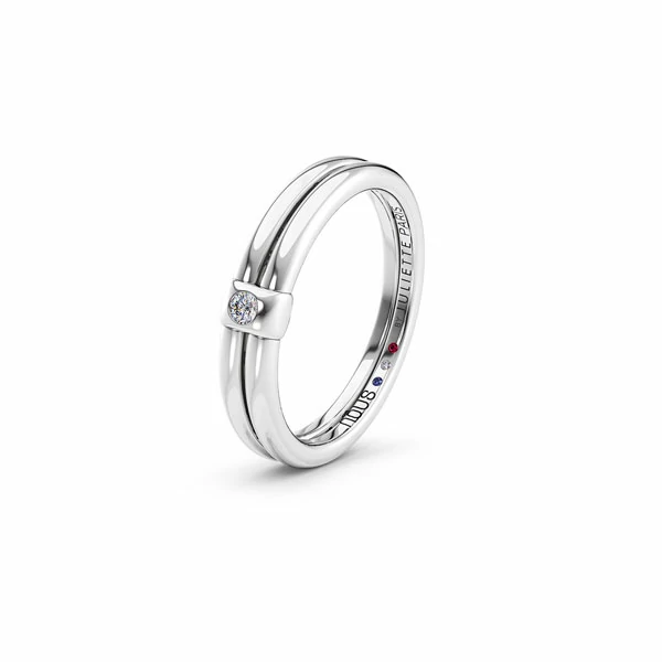 Bague en or blanc avec diamant Juliette Paris