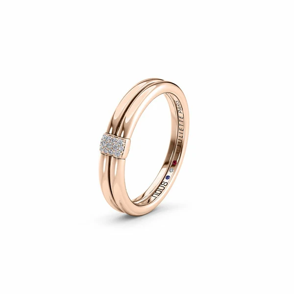 Bague en or rose avec diamant Juliette Paris